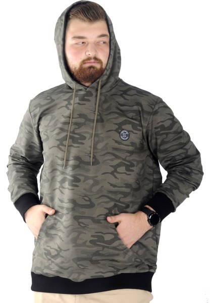 Erkek Sweat Kapşon Kanguru Kamuflaj 22547 Haki fırsatları