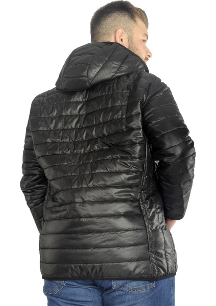 Büyük Beden Mont Kapitone Kapşonlu 22602 Siyah modelleri