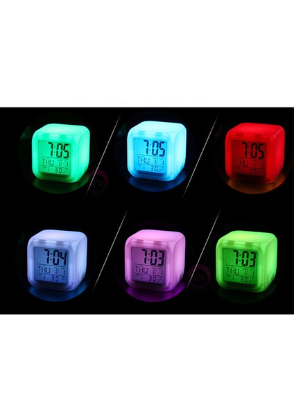 Game Yuanshen Çalar Saat LED Kare Saat Zaman, Sıcaklık, Alarm, Tarih ile Dijital Çalar Saat (Yurt Dışından)