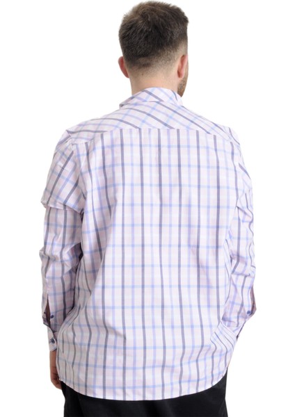 Büyük Beden Erkek Gömlek Ekose Uzun Kollu 23300 Krem fırsatları