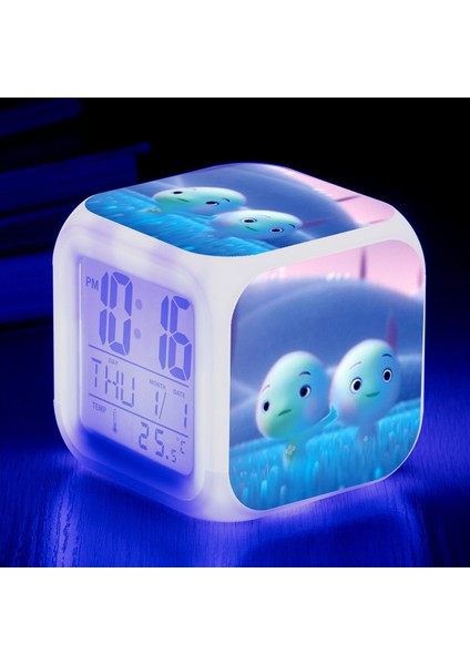 Anime Zihin Macera Renkli Çalar Saat LED Kare Saat Zaman, Sıcaklık, Alarm, Tarih ile Dijital Çalar Saat (Yurt Dışından)