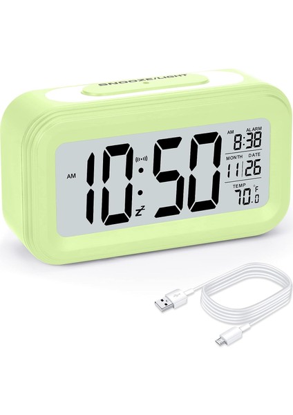 Erkek Çocuklar Için Dijital Çalar Saatler, USB Şarj Cihazıyla Yatak Odaları Için Yükseltilmiş 5,5 "elektronik LCD Saatler, Akıllı Gece Lambası, 12/24 Saat, Iç Mekan Sıcaklığı, Yata (Yurt Dışından)