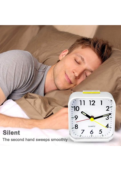 Sessiz Çalar Saat Pille Çalışan Geçmeyen Başucu Saatleri Büyük Ekran Temel Yatak Odası Saati Erteleme Gece Işığı Fonksiyonu Okunması Kolay Çalıştırma (Yurt Dışından)