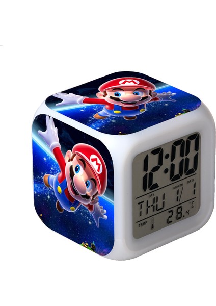 R-Timer Super Mario Bros 7 Renk Değiştirilebilir Dijital Çalar Saat, Zaman, Sıcaklık, Alarm, Tarih (Yurt Dışından)