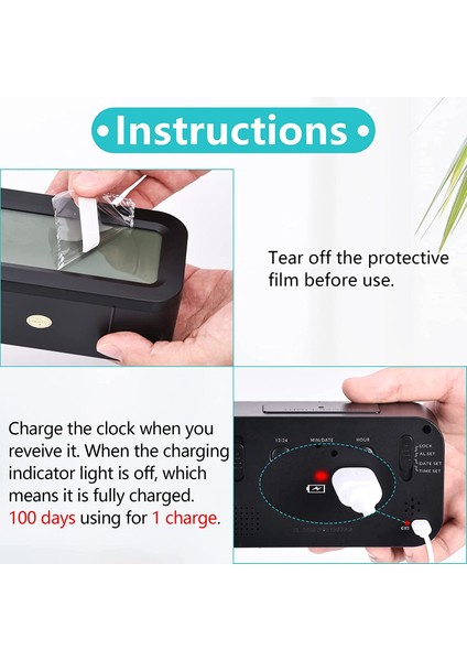 Çocuklar Için Dijital Çalar Saat, Geniş Ekranlı Yükseltilmiş LCD Çalar Saatler, Akıllı Gece Lambası, 12/24 Saat, Iç Mekan Sıcaklığı, Yatak Odası Oturma Odası Ev Seyahat Ofisi Erkek (Yurt Dışından) fiyatları