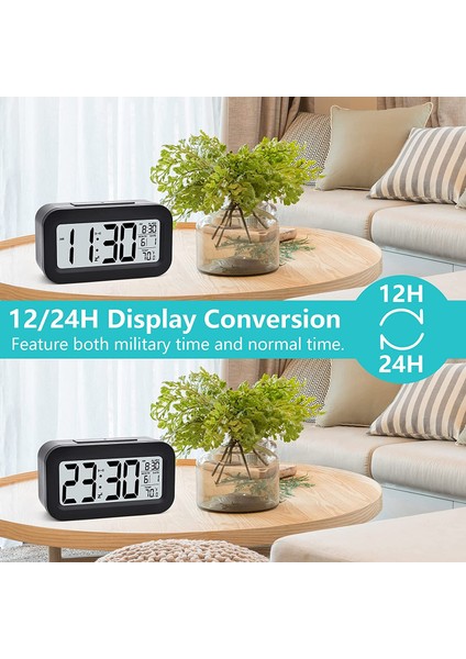 Çocuklar Için Dijital Çalar Saat, Geniş Ekranlı Yükseltilmiş LCD Çalar Saatler, Akıllı Gece Lambası, 12/24 Saat, Iç Mekan Sıcaklığı, Yatak Odası Oturma Odası Ev Seyahat Ofisi Erkek (Yurt Dışından) fırsatları