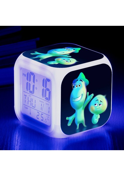 Anime Zihin Macera Renkli Çalar Saat LED Kare Saat Zaman, Sıcaklık, Alarm, Tarih ile Dijital Çalar Saat (Yurt Dışından)