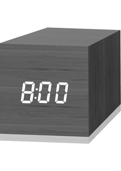 Ahşap Elektronik LED Zaman Göstergeli Dijital Çalar Saat, Çift Artı Alarm, Yatak Odası, Başucu, Masa, Siyah Için 2,5 Inç Kübik Küçük Mini Ahşap Yapımı Elektrikli Saatler (Yurt Dışından)