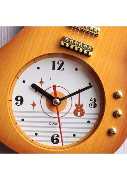 Vintage Duvar Saati Gitar Müzik Hediyeler Gitar Çalarlar Kolay Asılı Dekorlar Yatak Odası Oturma Odası (Açık Kahverengi) (Yurt Dışından) fiyatları
