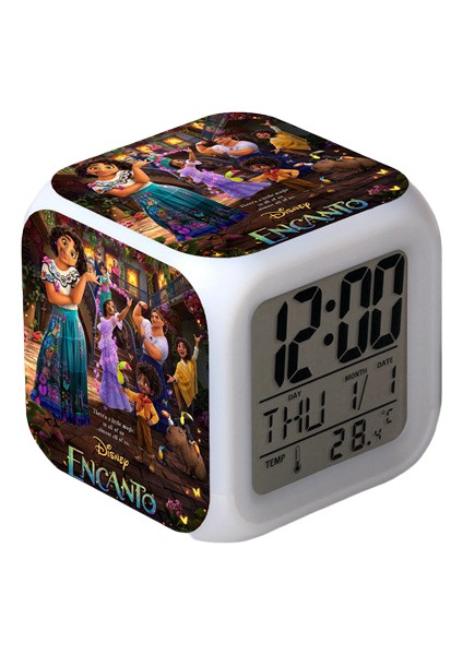 Anime Sihirli Tam Ev Çalar Saat LED Kare Saat Zaman, Sıcaklık, Alarm, Tarih ile Dijital Çalar Saat (Yurt Dışından)