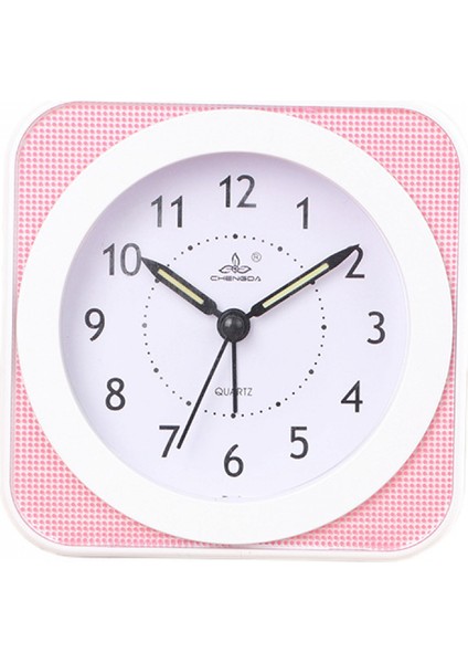 Inç Basit Stil Sessiz Gece Lambası ile Öğrenci Çocuk Yetişkin Sevimli Saat Yatak Odası Başucu Küçük Çalar Saat (Pembe) (Yurt Dışından)