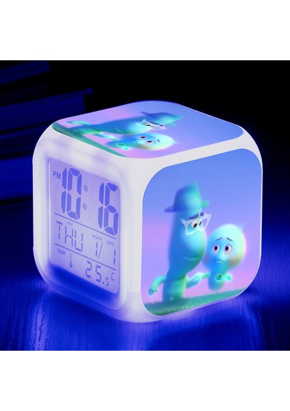 Anime Zihin Macera Renkli Çalar Saat LED Kare Saat Zaman, Sıcaklık, Alarm, Tarih ile Dijital Çalar Saat (Yurt Dışından)