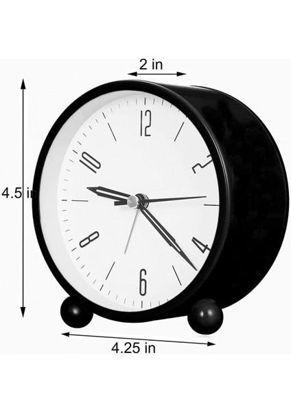 Çalar Saat, 4 Inç Sessiz Gece Işığı ile Geçmeyen Mini Saat, Pille Çalışan, Yatak Odası, Masa, Çalışma, Ofis ve Çalışma Için, Siyah (Yurt Dışından)