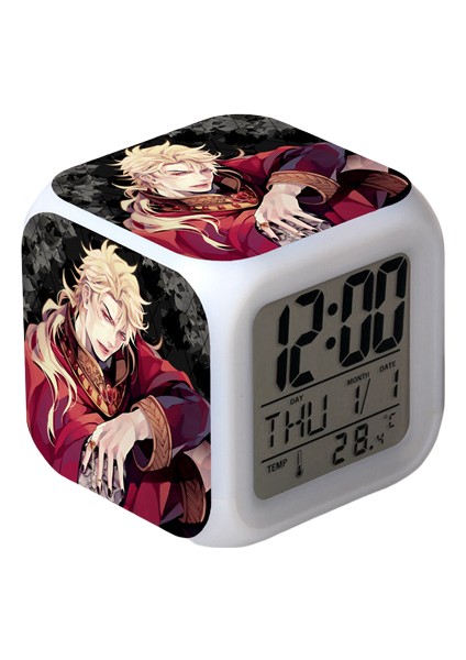 Anime Çalar Saat Tek Parça LED Kare Saat Zaman, Sıcaklık, Alarm, Tarih ile Dijital Çalar Saat (Yurt Dışından)