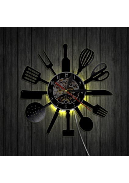 Müzik Vinil Plak Duvar Saati -Sofra Tipi LED Işık Duvar Saati -Vinil Saat -Oturma Odası Duvar Dekoru - Müzik Aşığı Için Benzersiz Hediyeler (Yurt Dışından) fırsatları