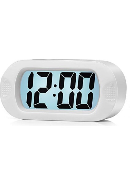 Çocuk Çalar Saat Erteleme ve Gece Işığı ile Büyük Dijital LCD Seyahat Alarm Saatleri - Artan Ses ve El Boyutu - Çocuklar Için En Iyi Hediye (Beyaz) (Yurt Dışından)