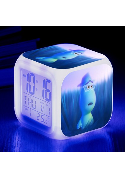 Anime Zihin Macera Renkli Çalar Saat LED Kare Saat Zaman, Sıcaklık, Alarm, Tarih ile Dijital Çalar Saat (Yurt Dışından)