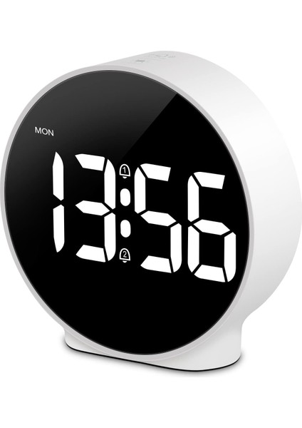 Dijital Çalar Saat Küçük Masa Saati Çift Alarm Erteleme Kısılabilir Alarm Gün Ayarı 12/24 Saat Haftalık Ekran Kablolu Elektrik/pil ile Çalışan 3,94 Inç Beyaz (Pil ve Adaptör Dahil (Yurt Dışından)