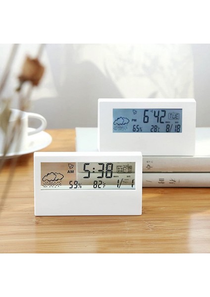 Iç Mekan Dijital Saati, Termometre, Işıklı Lcd'li Alarm Saati, Haftanın Okunması Kolay Günü, Takvim Hatırlatıcısı, Evde Hava Durumu Izleme (Yurt Dışından)