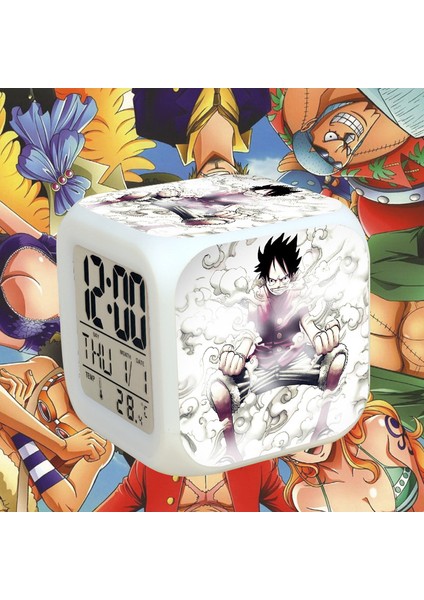 Anime Çalar Saat Tek Parça LED Kare Saat Zaman, Sıcaklık, Alarm, Tarih ile Dijital Çalar Saat (Yurt Dışından)
