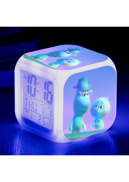 Anime Zihin Macera Renkli Çalar Saat LED Kare Saat Zaman, Sıcaklık, Alarm, Tarih ile Dijital Çalar Saat (Yurt Dışından)