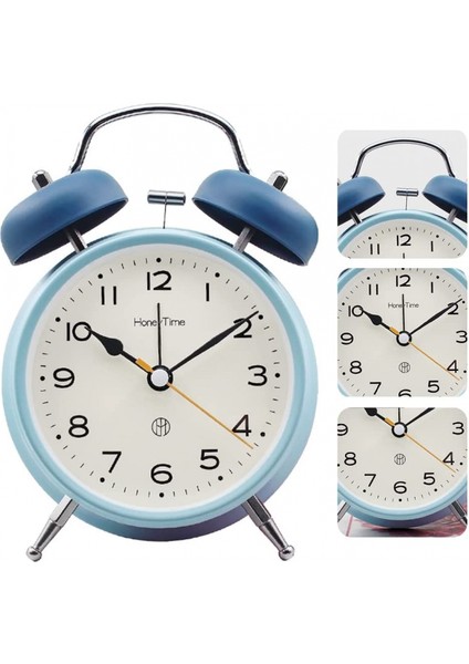 Ikiz Zil Çalar Saat, Retro Ikiz Zil Süper Yüksek Alarm Saati, Pille Çalışan, Ağır Uyuyanlar Için Süper Yüksek Sesli Alarm Saati, Arkadan Aydınlatmalı Başucu ile Pille Çalışan (Açık (Yurt Dışından)