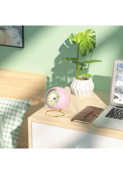 Sessiz Küçük Masa Saatleri Çalar Saat Geçmeyen Pille Çalışan Masaüstü Analog Çalar Saat --- Pembe (Yurt Dışından) fiyatları