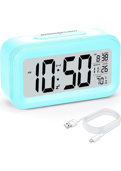 Erkek Çocuklar Için Çalar Saat, Çocuklar Için Dijital Çalar Saat, Geniş Ekranlı Yükseltilmiş LCD Çalar Saatler, Akıllı Gece Lambası, 12/24 Saat, Iç Mekan Sıcaklığı, Yatak Odası Sey (Yurt Dışından)