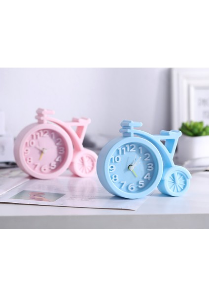 Yaratıcı Ofis Masaüstü Bisiklet Çalar Saat Yatak Odası Başucu Saat Yaratıcı Basit Hatırlatma Çalar Saat Saat (Pembe) (Yurt Dışından)