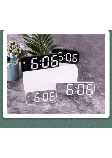 LED Dijital Çalar Saat - Basit Kullanım - Büyük Sayıları Görmek Kolay, Dahili Gece Işığı, Ses Kontrolü, Parlak Beyaz Rakam Ekranı (Yurt Dışından)