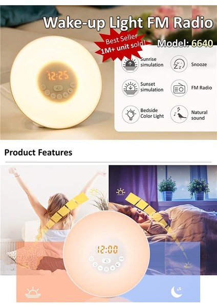Gün Doğumu Saati – Gün Batımı Işıklı Çalar Saat – Yatak Odası Için Renk Değiştiren Saatli Radyo – LED Dijital Ekran – Gece Lambası ve Başucu Lambası Olarak Ideal – 40 Istasyonlu Fm (Yurt Dışından) fırsatları