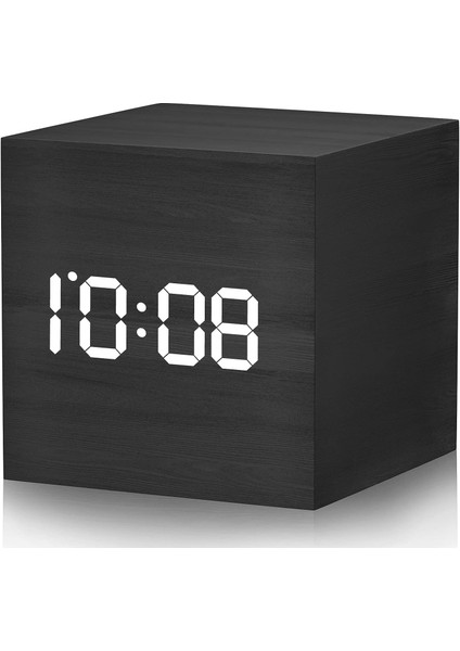 Mini Dijital Çalar Saat, 3 Alarm Ayarı, 12/24SAAT, Erteleme, Alarm Sesi ve Parlaklığını Kontrol Ediyor, Yatak Odası, Başucu, Masa, Çocuklar Için Ahşap LED Saatler, Siyah (Yurt Dışından)