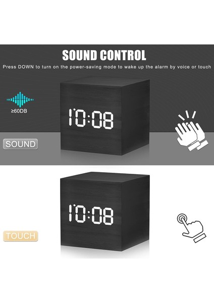 Mini Dijital Çalar Saat, 3 Alarm Ayarı, 12/24SAAT, Erteleme, Alarm Sesi ve Parlaklığını Kontrol Ediyor, Yatak Odası, Başucu, Masa, Çocuklar Için Ahşap LED Saatler, Siyah (Yurt Dışından) fırsatları
