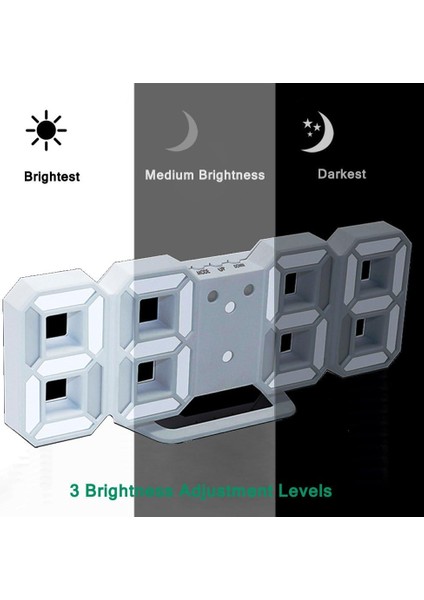 Elektronik LED Dijital Çalar Saat [yükseltme Sürümü], Saat LED Parlaklığını Geceleri Otomatik Olarak Ayarlayabilir (Beyaz / Beyaz) (Yurt Dışından) fırsatları