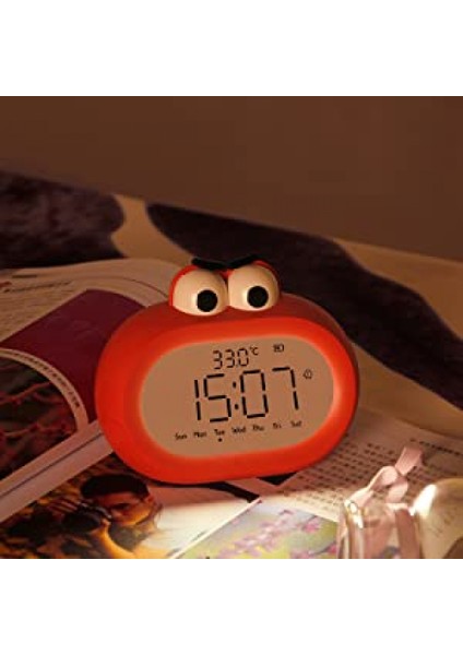 Güzel Karikatür Çocuk Çalar Saat Calculagraph Çift Kullanımlı Akıllı Elektronik Çalar Saat (Sarı) (Yurt Dışından) indirimleri