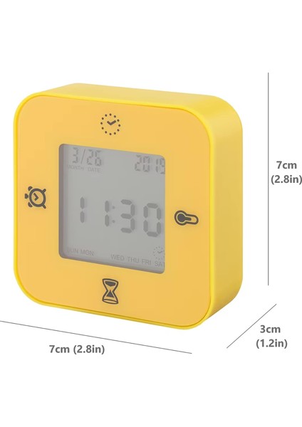 Saat/termometre/alarm/zamanlayıcı, 4 Fonksiyonlu Masa Saati (Sarı) (Yurt Dışından) modelleri