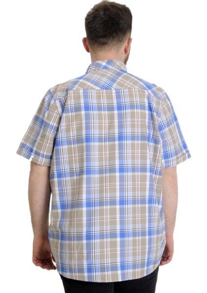 Büyük Beden Erkek Gömlek Ekose Kısa Kollu 23301 Kum fırsatları