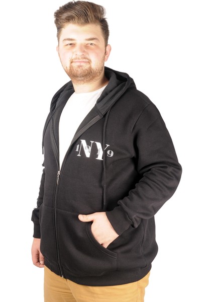 Erkek Sweat Kapşonlu 1919NY 21516 Siyah