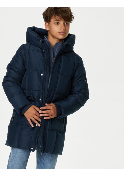 Marks & Spencer Stormwear™ Kapüşonlu Puffer Şişme Mont