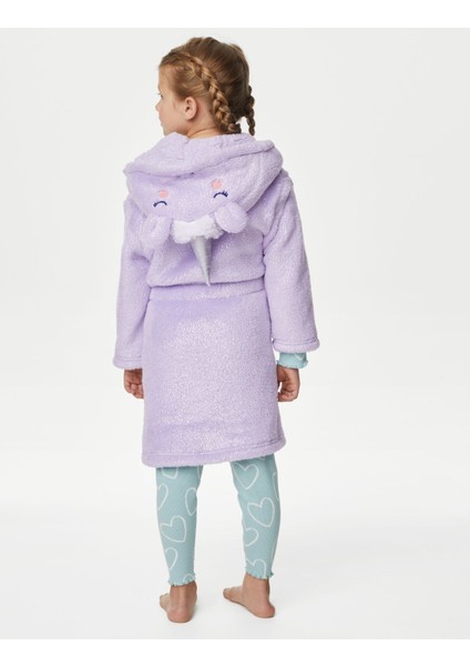 Marks & Spencer 3D Unicorn Detaylı Kapüşonlu Polar Sabahlık