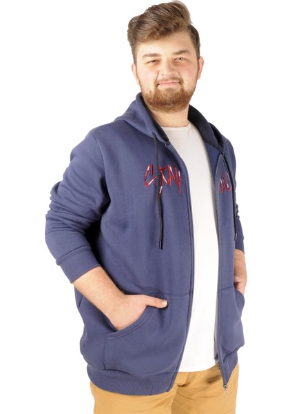 Erkek Sweat Kapşonlu Stay Wise 21518 Indigo