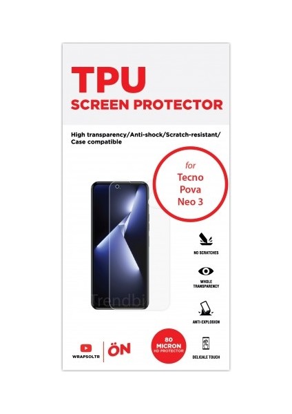 Tecno Pova Neo 3 Ekran Koruyucu Tpu Film fiyatları