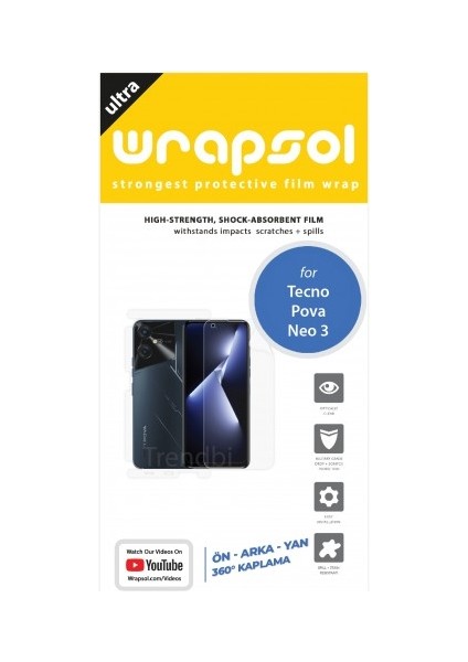 Tecno Pova Neo 3 Ön,arka ve Yan Tam Kaplama 360 Derece Full Body Poliüretan Film fiyatları