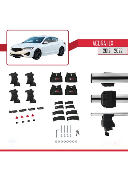 Acura Ilx (De1/2/3) 2012-2022 Arası ile Uyumlu Ace-4 Ara Atkı Tavan Barı Gri indirimleri