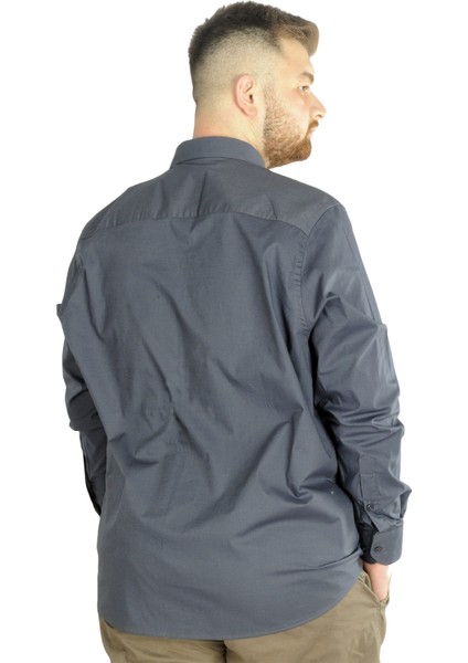 Büyük Beden Erkek Klasik Cepli Gömlek Likralı 20350 Antrasit fırsatları