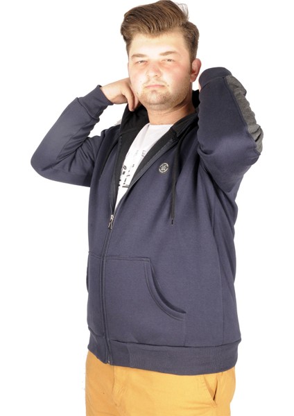 Büyük Beden Erkek Sweatshirt Arm Strap 21503 Lacivert fırsatları