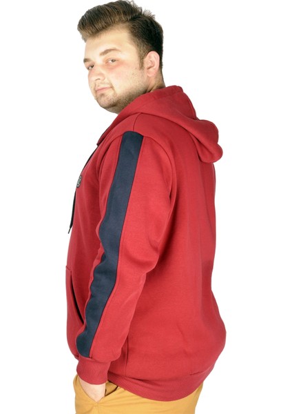 Büyük Beden Erkek Sweatshirt Arm Strap 21503 Bordo fiyatları