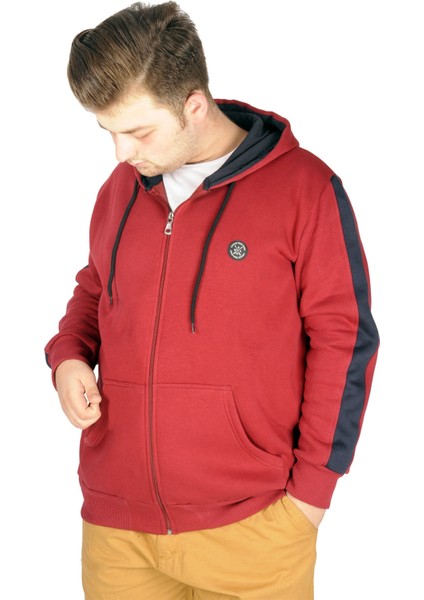Büyük Beden Erkek Sweatshirt Arm Strap 21503 Bordo fırsatları