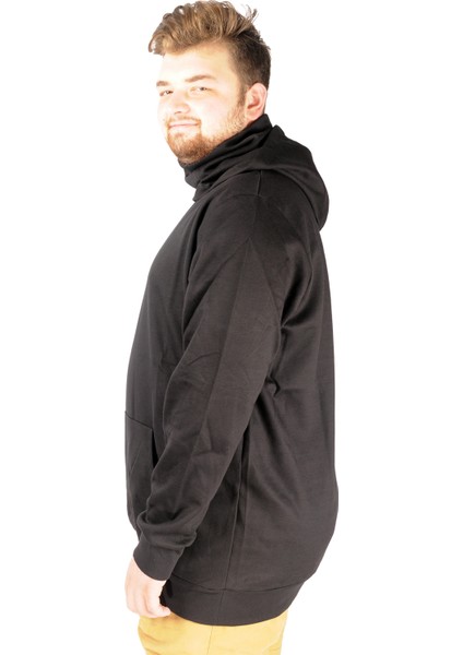 Büyük Beden Erkek Sweatshirt Arm Mask 21505 Siyah