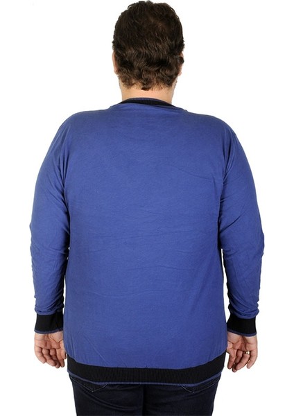Mode Xl Büyük Beden Erkek Sweatshirt Beach City 19136 Indigo